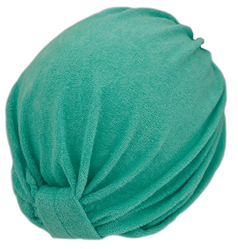 Foto von Aqua Speed Haarturban Frottee Damen | Turban Wrap | Badehaube Sauna | Womens Bathing Hat | grüne Badekappe Frauen | Elegantes Kopfhandtuch | Saunahaube | Haube | Pool | Green | Ladies Turban