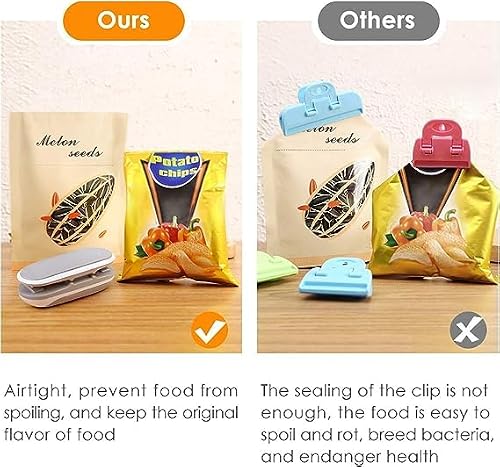 Foto von AUIFFER Heißsiegeln und Schneiden 2 in 1 Tragbarer Mini Folienschweißgerät mit Haken Folienschweißgeräte für Camping Küchen Gadgets für Chipstüten Plastiktüten Teebeutel und Snackbeutel