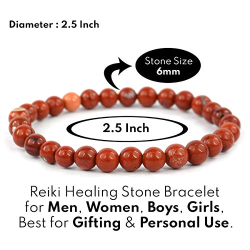 Image of Reiki Crystal Products Certified Natural Crystal Stone Bracelet 6 mm Round Beads for Men and Women | Premium Gemstone Jewellery Collection | Reiki Charged | Multiple Stone Variants Available