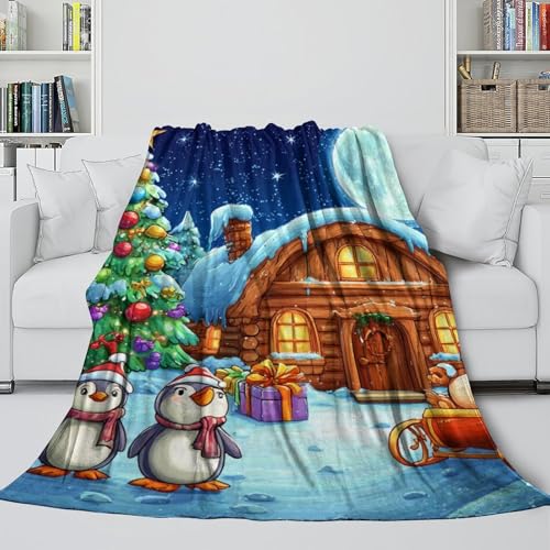 Couverture polaire flanelle Noël lit canapé doux 100x130cm - 5