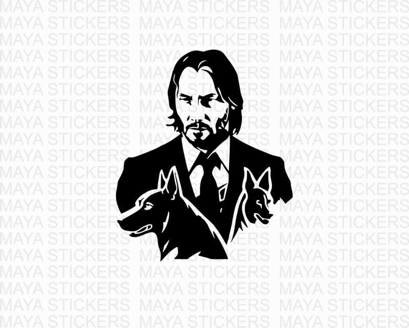 John Wick with Dogs Black Decal Sticker for Cars, laptops, and Others by Maya Stickers (B0CKLJWWG6) Amazon Price History, Amazon Price Tracker