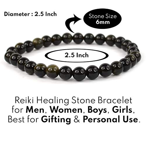 Image of Reiki Crystal Products Natural Crystal Stone Bracelet 6 mm Round Beads for Men & Women | Gemstone Jewellery Bracelet | Reiki Charged | Multiple Stone Variants Available
