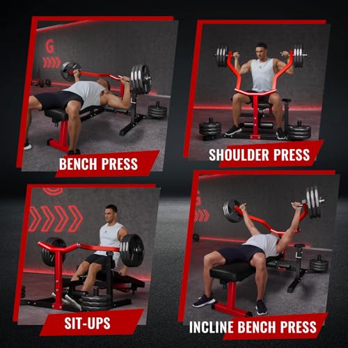 Chest Press Machine, 1250LBS Multi-Functional Adjustable Bench Press Machine with Independent Converging Arms, Flat Incline Bench for Chest, Shoulder, AB Workouts Home Gym Equipment