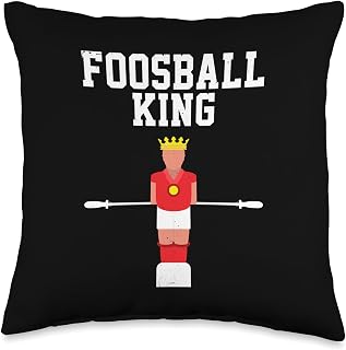 Funny Foosball Art for Men Boy Dad Table Soccer Foosball Fan Throw Pillow