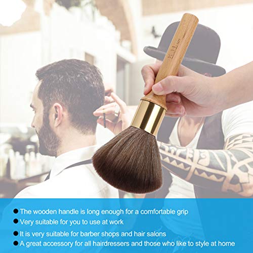 Neck Duster Brush for Hairdressers Barbers Soft Hair Sweep Styling Tool Professional Salon Cutting Cleaning Removal Wood Color - Image 3