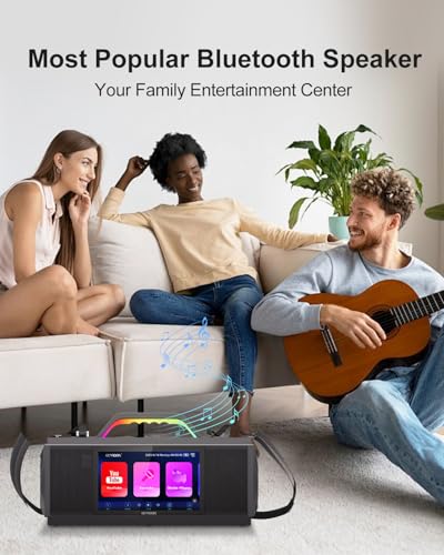 Karaoke Machine for Adults - with Lyrics Display and Screen, Professional Karaoke System, 2 Wireless Mics, 200W Peak Power, Free Karaoke App, Portable Karaoke Speaker for Home Party and Any Occasion - Thumbnail 6