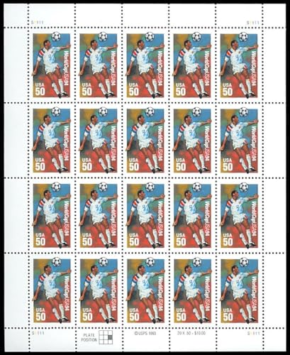 Sellos Copa Mundial de Fútbol 1994 Scott #2836 en hoja completa de 20 para completar su colección
