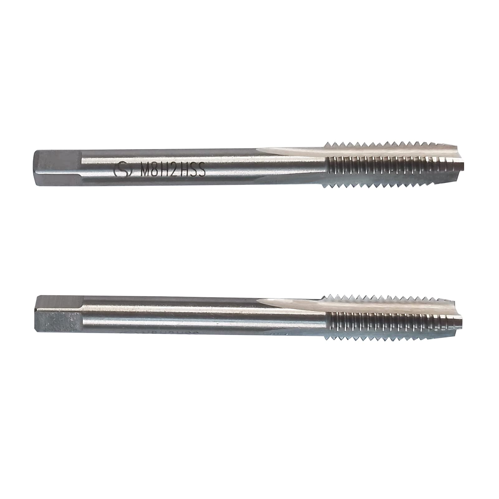 HUAZHICHUN M8×1.25 Metric Hand Tap,Thread Tap Pitch Straight Flutes HSS Right Hand Tap (2pcs)