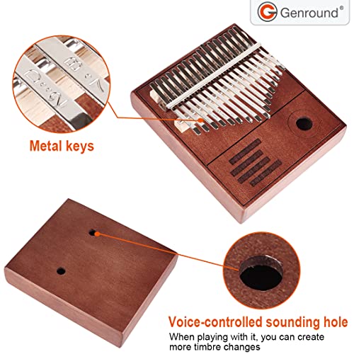 Genround Kalimba Thumb Piano, 17 Keys Kalimba Finger Piano Complete Set With Kalimba Tuning Hammer Portable Musical Instruments Gift For Kalimba Lover Professional Beginner Adults Kids #TOP4