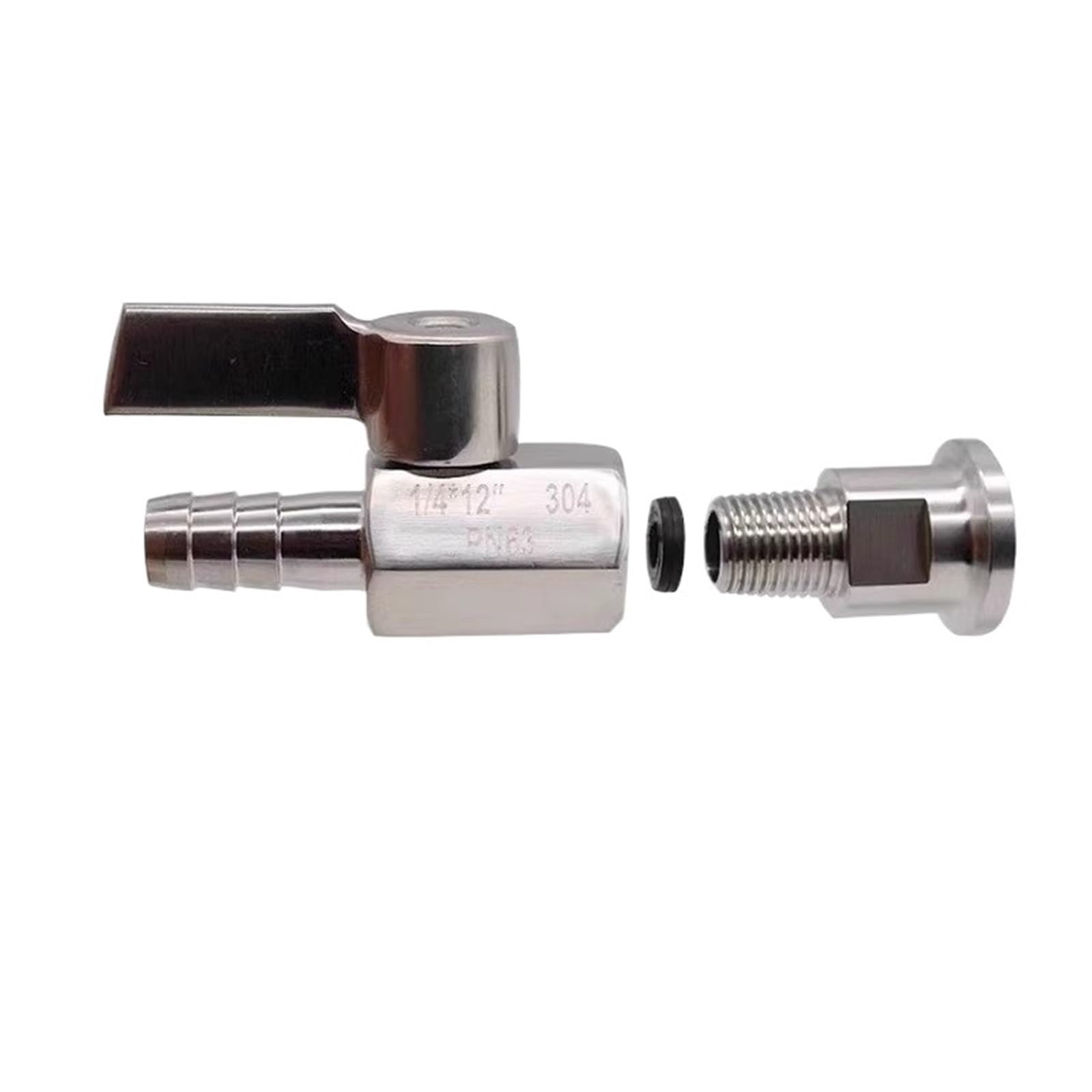 Mini zawór do pobierania próbek 0,5 cala i 3,8 cm, adapter do węża 8-20 mm, wylot zbiornika sanitarnego ze stali nierdzewnej SS304 (Hose Barb 16 mm, TC 25,4)