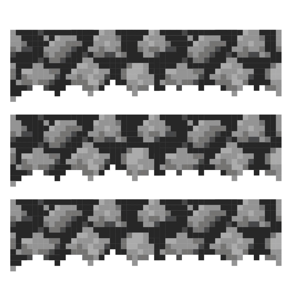 SUPERDANT 3 Sheet Gray Stone Pixel Border Wall Sticker Camouflage Pixel Wall Decals Peel and Stick Vinyl Art Decals Military Army Hunting Mural Stickers for Game Room Playroom Home Decoration