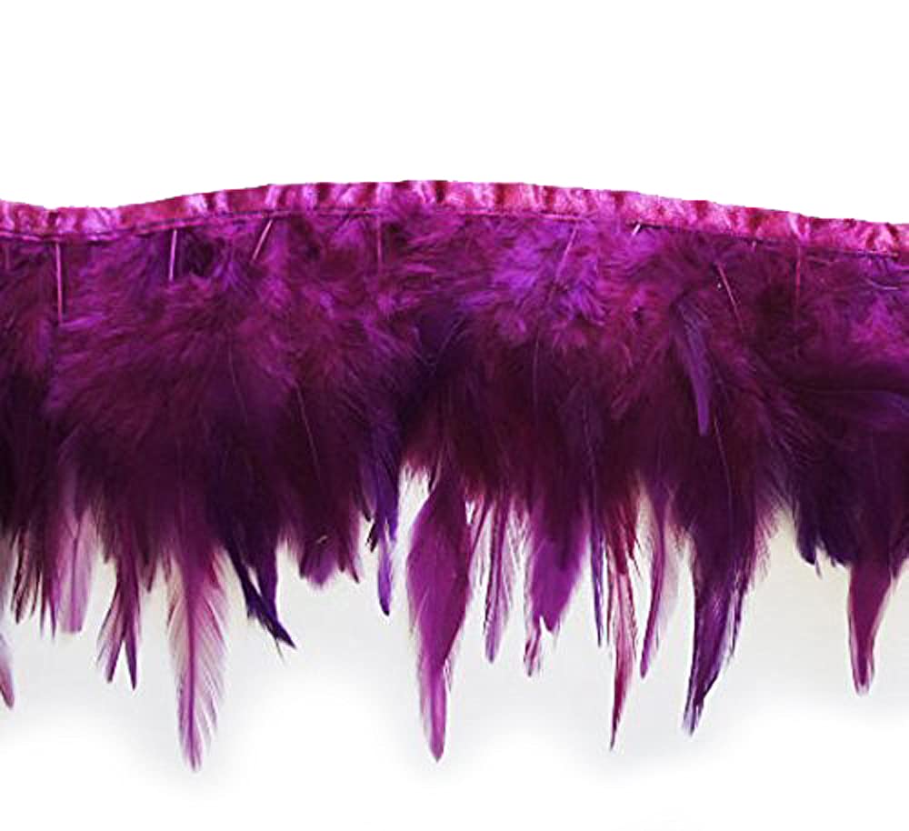 Frange à double couche plumes de canard violet pour créer avec passion