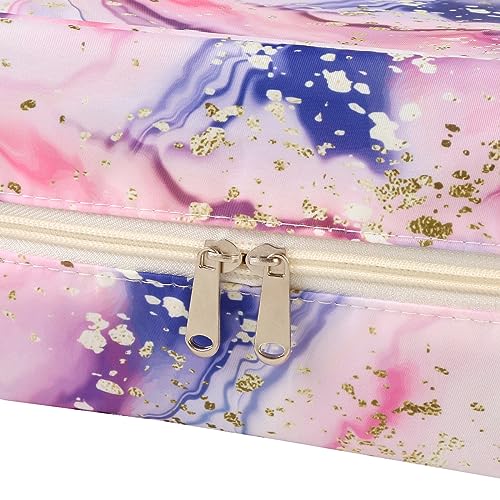 Image of 300 Slots Color Pencil Case - Pencil Holder with Handy Wrap & Zipper, Multilayer Holder for for Watercolor Pens or Markers (Marble Pink)