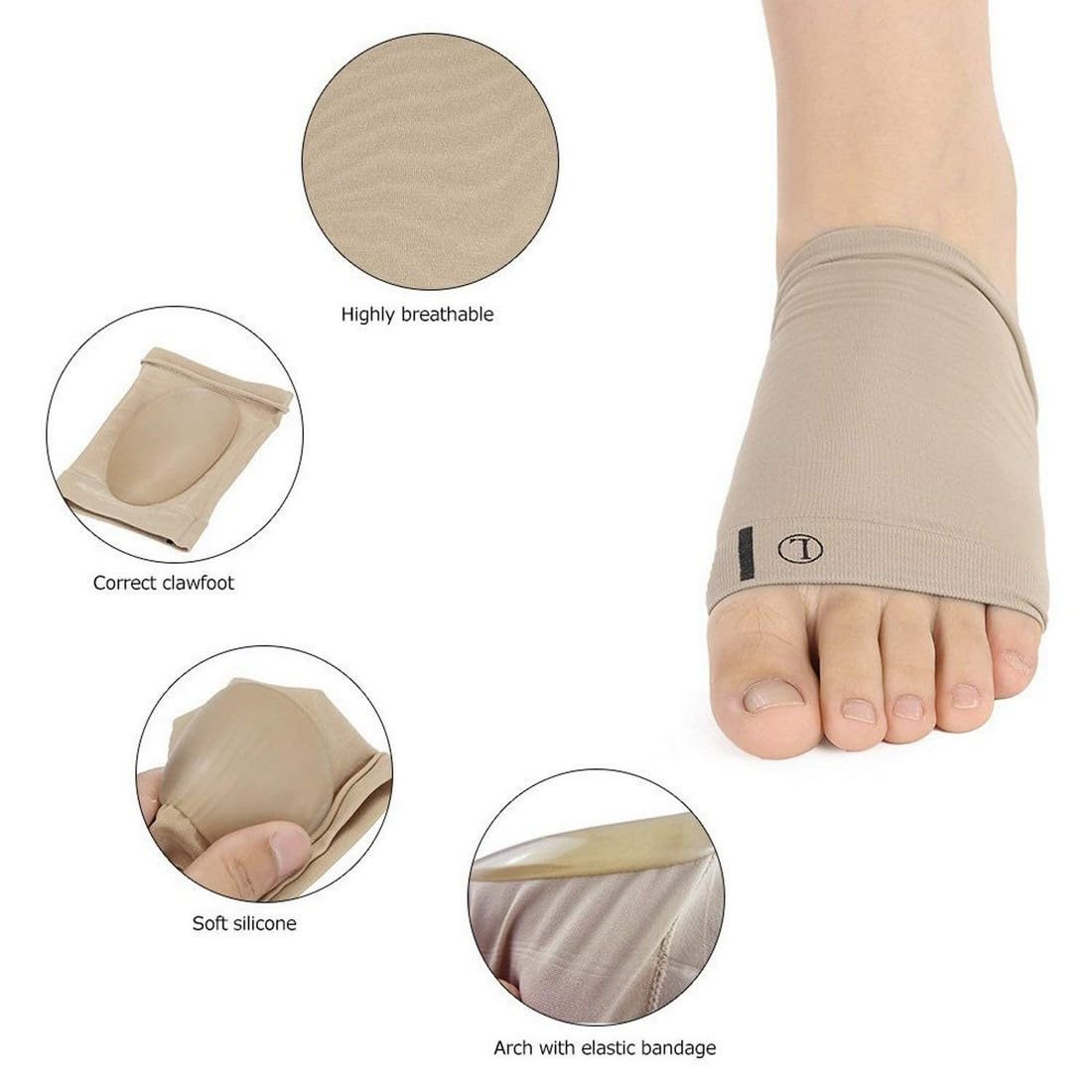 UGU ZONE Unisex Flat Arch Support Socks Sleeves Pad For Foot Pain Relief For Flat Feet 4