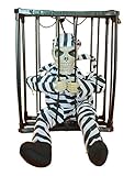 ShiyiUP Halloween Motion Sensor Hanging Caged Animated Jail Prisoner Skeleton Terror Decoration...