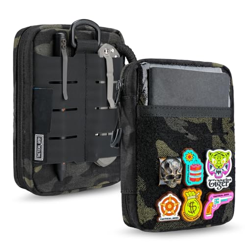 TACTICAL_GEEK Block E3.0 Molle Tasche EDC Pouch Kompakte Taktische Pouch Wasserdicht Multifunktional EDC Tasche Leicht Molle Pouch Organizer mit Handytasche und Werkzeugplätze, X-pac MC Schwarz