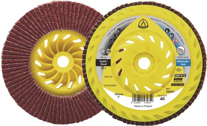 Klingspor Flap Disc SMT 975 125 mm M14 Curved Ceramic Corundum K80