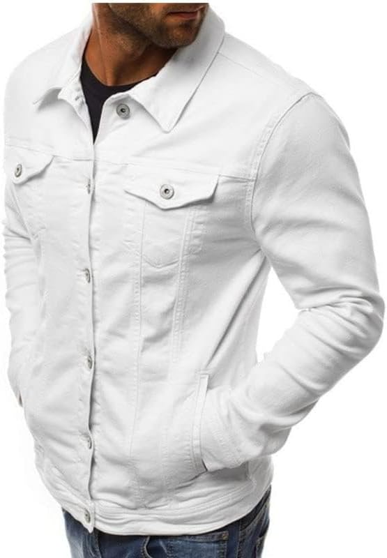 LONGBIDA Men's Casual Classic Denim Jacket Slim Fit Fashion Jean Coat - Image 4