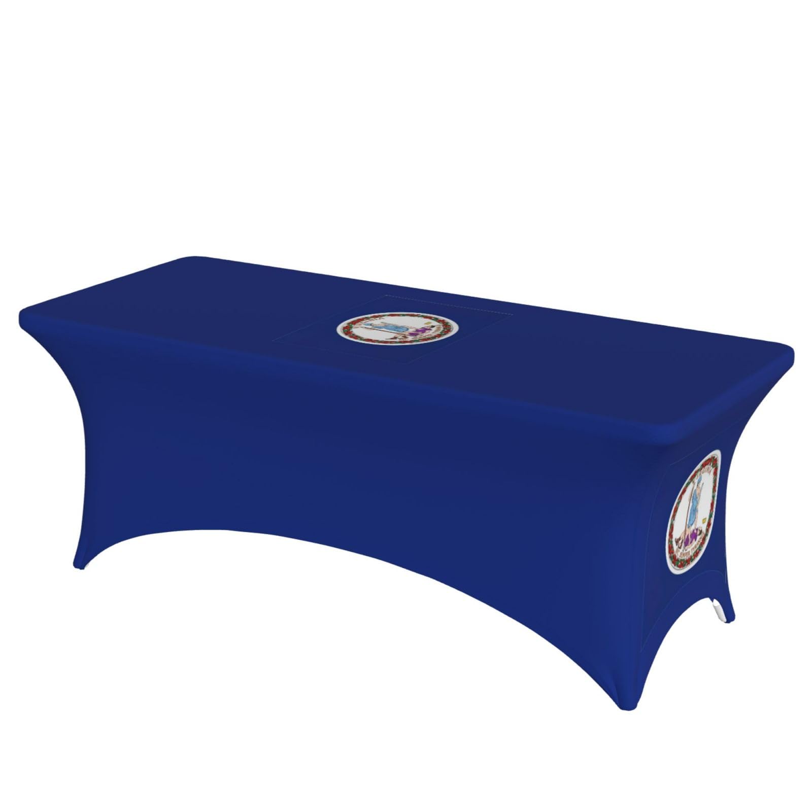 AYYQWE Virginia State Flag Print Elastic Rectangular Tablecloth For Banquet Outdoor Picnics Office Table Cover