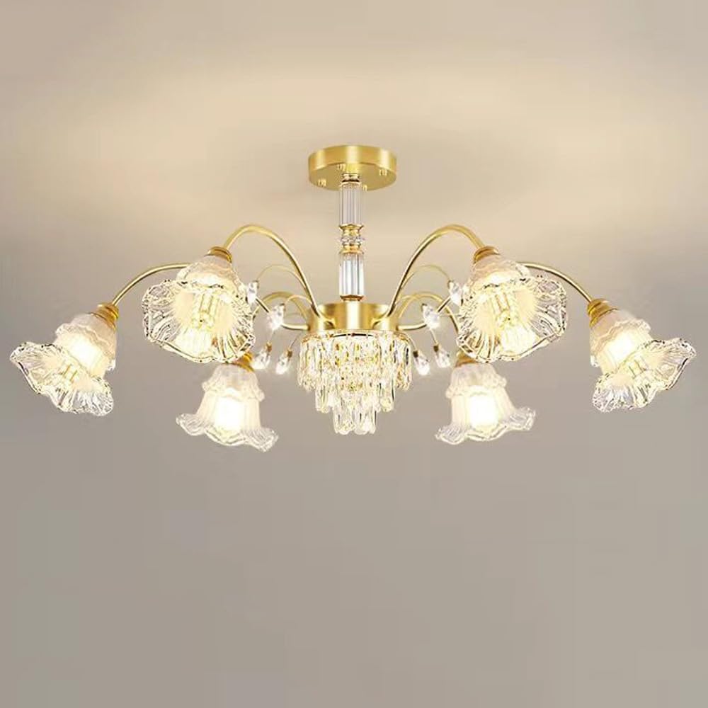 Plafonnier cristal moderne Sputnik noir et doré pour chambre et salon