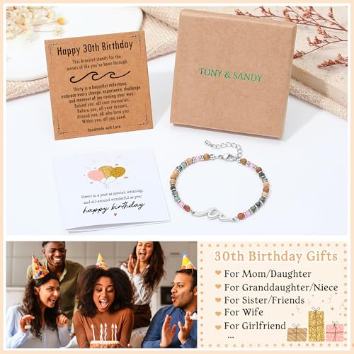 Image of TONY & SANDY Friend Gifts for Women, Unique Birthday Gifts for Women, Sister Gift from Sister, Wave Bracelet, Christmas Stocking Stuffers for Woman Female, Bestie Friendship Bracelets