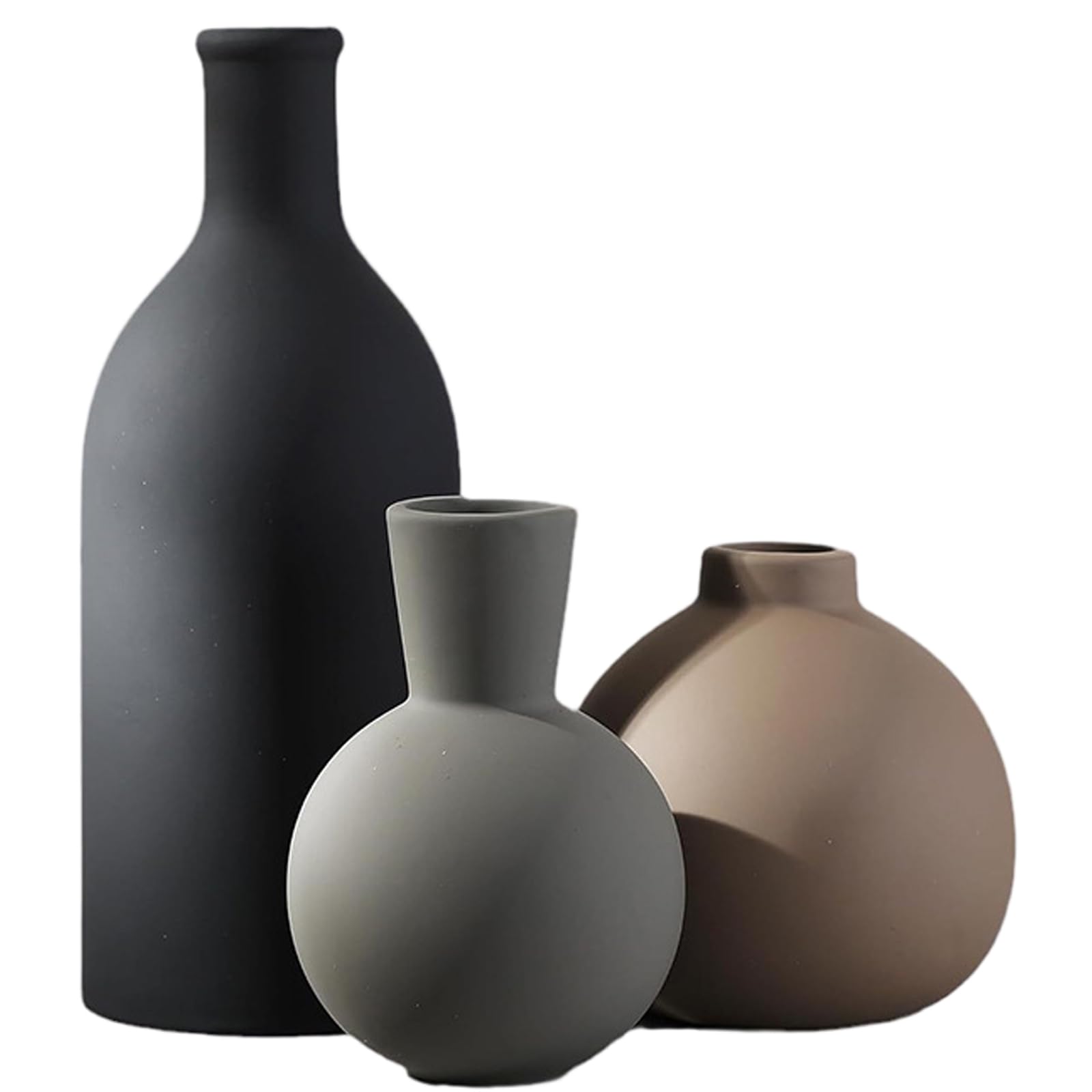 Vase en céramique rustique lot de 3 pour centres de table et décoration maison de style créatif