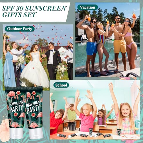 Image of 24 Pcs Mini Sunscreen Bulk for Summer Party Wedding SPF 30 Water Resistant Sunscreen Lotion Bulk 1oz Travel Size for Thank You Gifts Wedding Supplies (Flamingo)