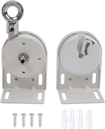 Reemplazo universal, soporte de montaje para persianas solares de interior/exterior, conector de persiana enrollable (soporte inalámbrico blanco)