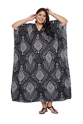 Image of Oussum Women Kaftan Plus Size Polyester Summer Lightweight Caftan Swimsuit Cover Ups Maxi African Mumu Lounge House Dress