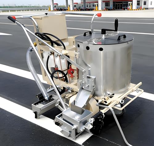 Thermoplastic Road Line Painter, High-Speed Hot Melt Line Striper with Insulated Heating Hopper, 6-Second Fast Drying & Precision Line Bucket, Ideal for Zebra Crossings, Industrial Areas &Safety Lanes