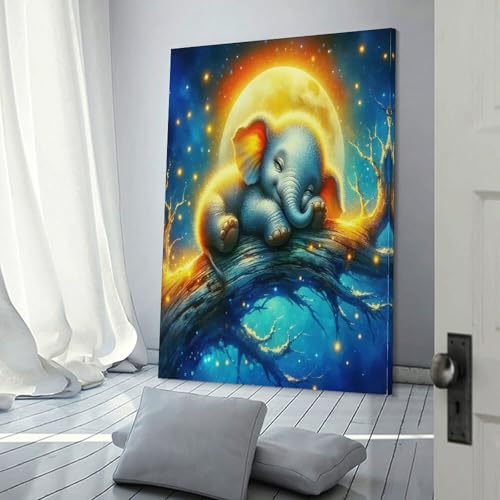 Toile éléphant premium peinture imprimée au rendu artistique haut de gamme