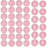 Loetere 40 Pcs 20 mm Rhinestone Beads Bulk Crystal Round Disco Ball Chunky Bubblegum Beads for Pens Bracelets Charms Craft European Style Jewelry Making Supplies Christmas(Pink)