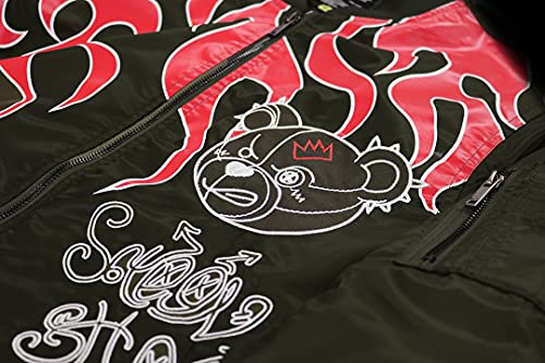 Image of SCREENSHOT Hip-Hop Urban NYC Fashion Bomber Jacket - Modern Outdoor Lightweight Streetwear Graffiti Print Zip Up Top