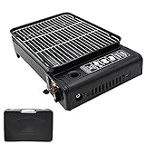 EINFACHE BENUTZUNG UND REINIGUNG - Zu Ihrer Sicherheit installieren und verwenden Sie diese bitte gemäß den Anweisungen im Handbuch. Verriegeln Sie die Position des Gaskanisters und drehen Sie den Steuerknopf mit einer Klickstimme bis zum Ende. Einfach zu bedienen und für alle Außeneinstellungen geeignet. Leicht zu reinigende Edelstahl-Grill und Tropfschale, benötigt nur ein wenig Wasser, um sie zu reinigen.