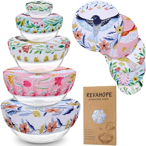 5Pcs Reusable Beeswax Elastic Bowl Covers for Bread Proofing and Food Cover - image 1