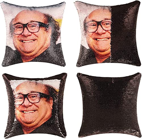 Rackynass Danny Devito Funny Sequin Throw Pillow Cover...