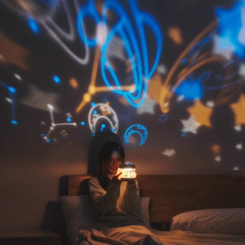 Ulepszony Diffuser voor etherische olie aan het bed, slaaphulpmiddel in de slaapkamer Luchtbevochtiger, 500 ml, 3-kleuren projectie-nachtlampje, bureaubladdecoratie Zrelaksować się