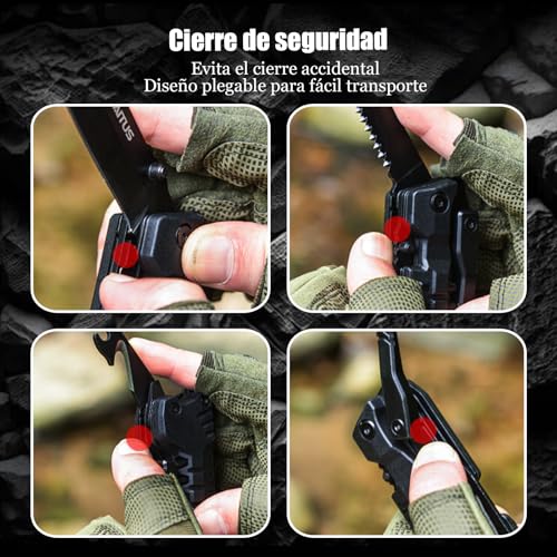 Miniatura 5 de Navaja Multiusos 17en1 Herramientas Multiusos Cuchillo con Palillos | Navaja Suiza para Encender Fuego, Abrelatas, Sierra, Silbato, Regalos para Hombres Mujer Papa