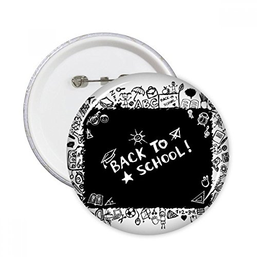Broches rondes mignonnes silhouette d'école à offrir en cadeau créatif pour amateurs de dessin