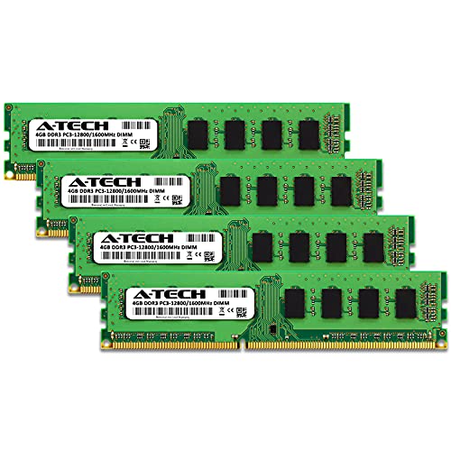 A-Tech 16Gb (4X4Gb) Ddr3 1600Mhz Pc3-12800 Cl11 Dimm 240-Pin Non-Ecc Udimm Desktop Ram Memory Modules #TOP1