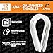 12 Pk Galvanized Steel Thimbles for Wire Rope - 3/16 Inch - Marine Rigging, Sailing, Boat Anchor, Fishing, Railing, DIY, Hobby, Commercial, Industrial Applications - by Xpose Safety
