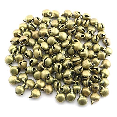 JCBIZ 120pcs 6mm Bronze Small Bell Christmas Bell Decoration Pet Bell DIY Jewelry Accessories for DIY Decoration Cover