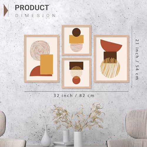 Image of kotart Premium Digital Paintings with Frame for Home Decoration - Modern Art Paintings for Living Room Bedroom Office Room Decor - Painting for Wall Decoration - Pack of 4 (Art 9, Small (10x13 or 10x10 inch))