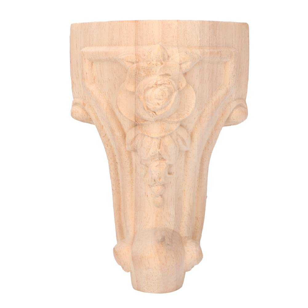 Patas de madera talladas para sofás y muebles de salón elegantes, 4 unidades