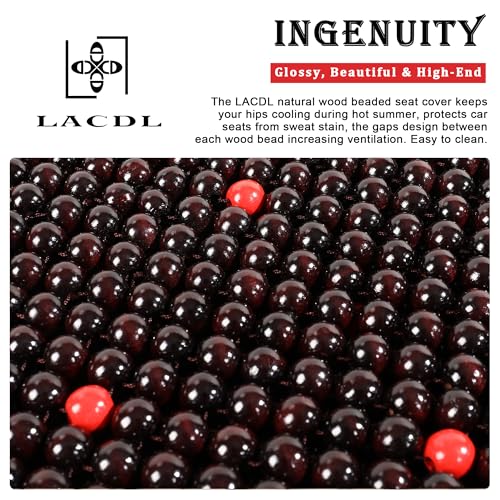 LACDL Beaded Seat Covers for Truck, Trailer, Van, RV, Car Seat Cooling Cover, Auto Ventilated Seat Cushion, Wood Breathable Car Seat Beads, Seat Cooler Pad Sweat Protector for Summer, Stars by LACDL - Used condition - Image 8