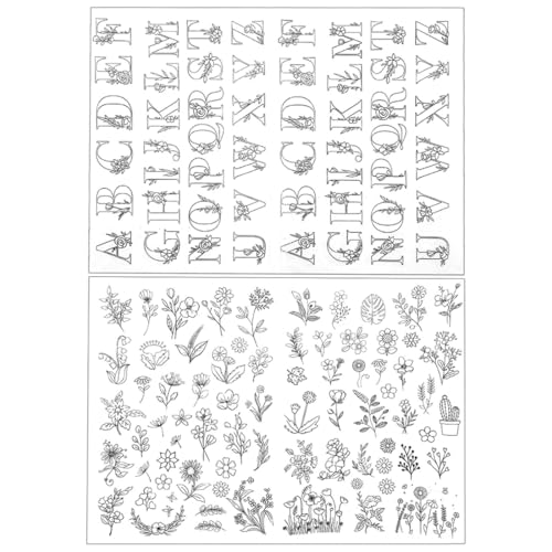 SGERUFZ 101 Plantillas de Bordado Solubles en Agua, Tela Adhesiva con Diseños Florales para Punto de Cruz, Ideal para Principiantes y Proyectos DIY, Ejercicios de Bordado en Tela