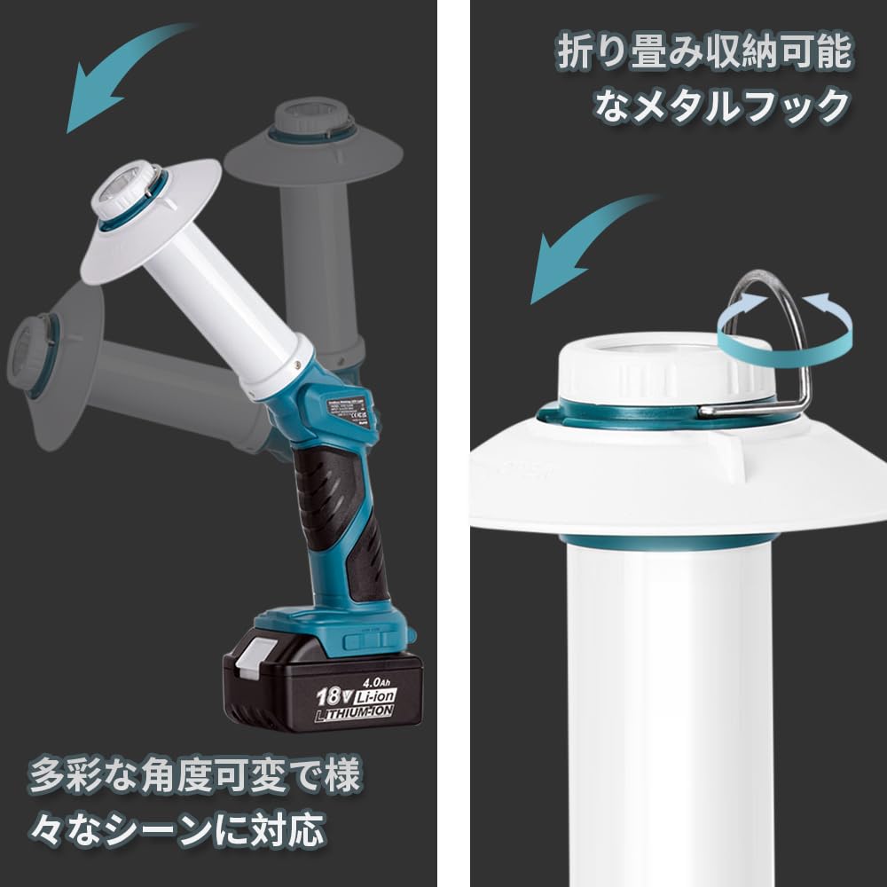 Orginer 充電式LEDワークライトマキタ18vバッテリ対応 Amazon.co.jp: Orginer 充電式LEDワークライト 18v ライト作業灯