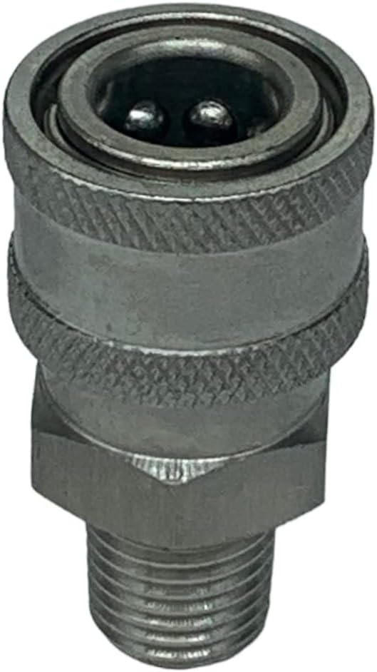 Stainless Steel Pressure Washer Quick Connect Socket Coupler (Important Note: Thread Diameter Measures Almost 7/8 Inch) 1/2 NPT Is The Inner Orifice Dimension!