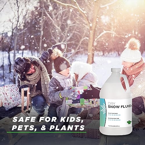 Image of Froggy's Flakes Snow Machine Fluid, Ultra Dry Indoor Formula Snow Fluid with 30-50 Feet Float /Drop, 1 Gallon (Pack of 4)