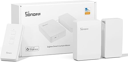 Motor de Cortina Inteligente SONOFF Zigbee, Requer HUB Zigbee 3.0, Driver de Cortina Elétrica Para Controle Remoto e Automação Residencial, Funciona com Alexa, Google Assistant e IFTTT
